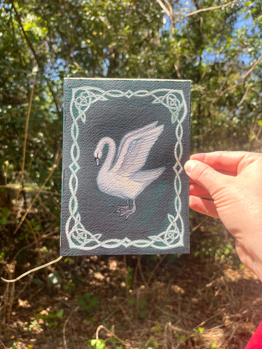 "A Swan and a Knot" 5"x7" watercolor painting