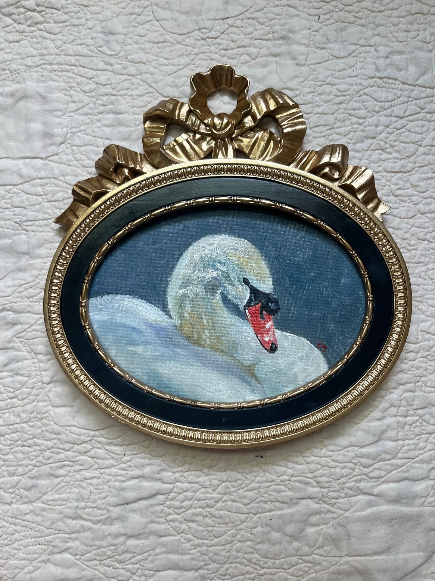 "Swan at Rest" 5"x7" Oil Painting