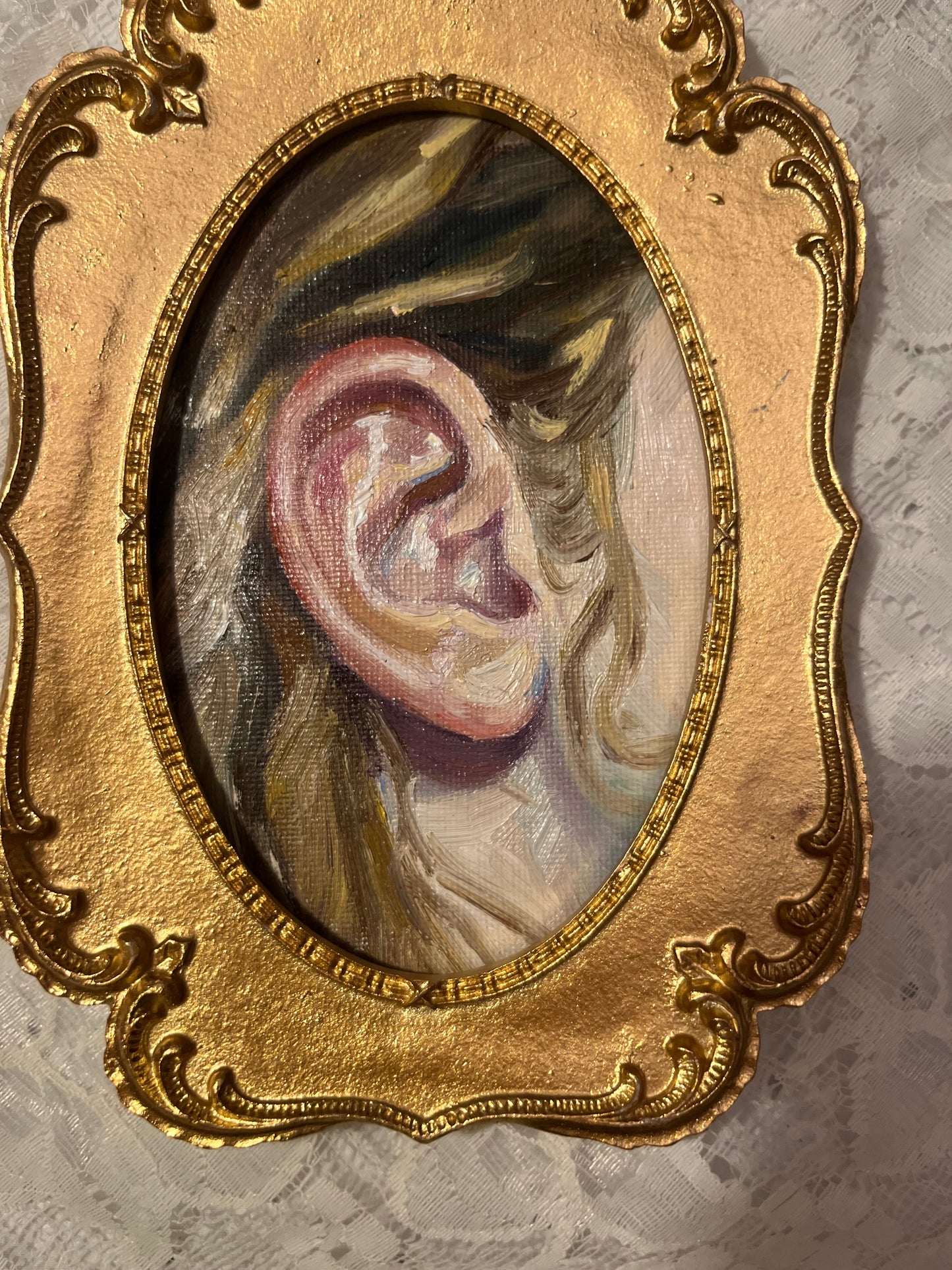 "Ear Study" 4"x6" Oil Painting