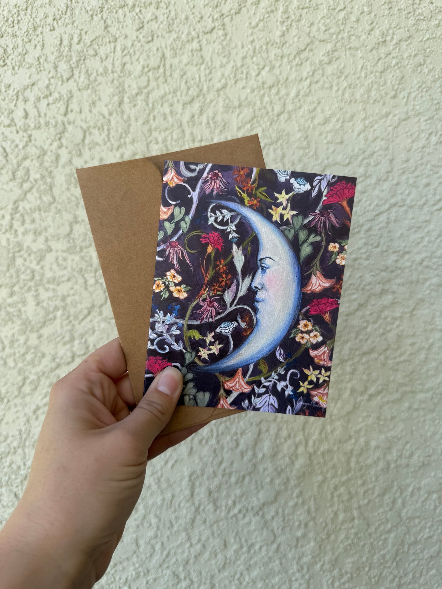 "Floral Moon" Greeting Card