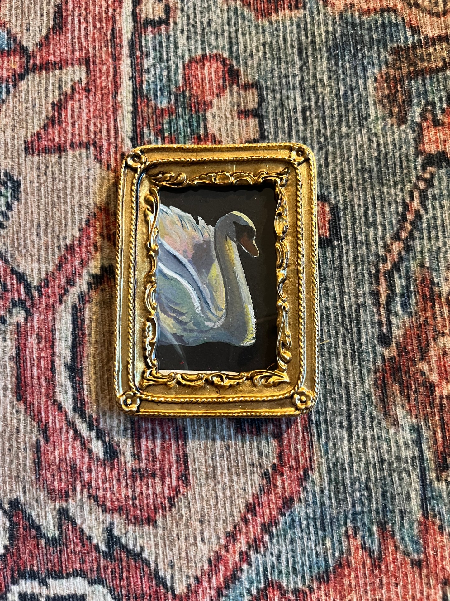 Mini White Swan Fridge Magnet