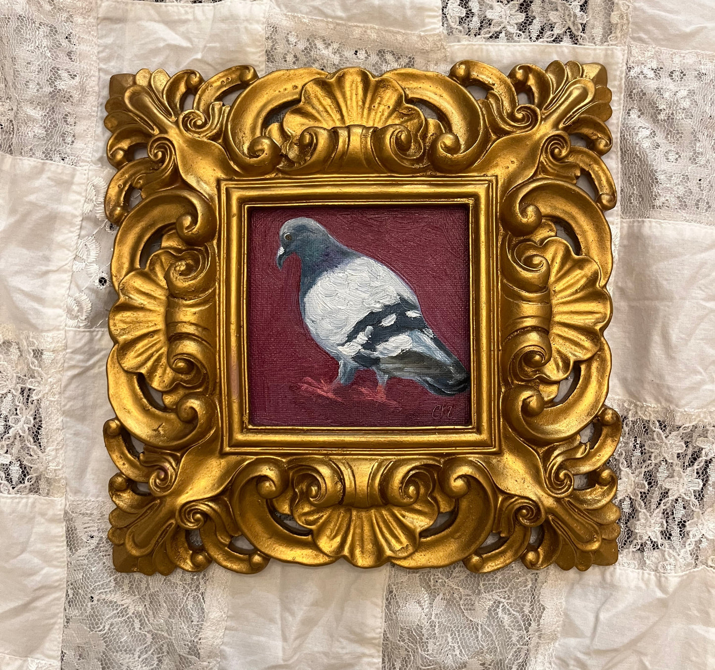 "Heavy" 4"x4" Oil Painting