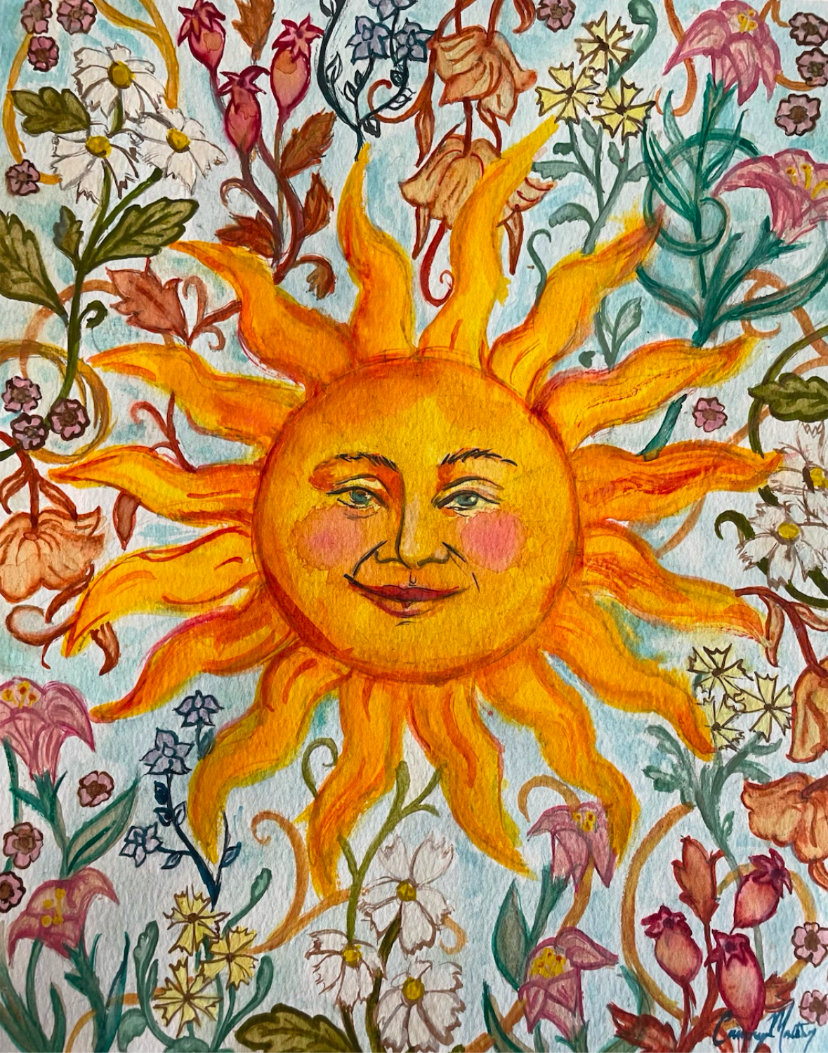 "Floral Sun" giclee print