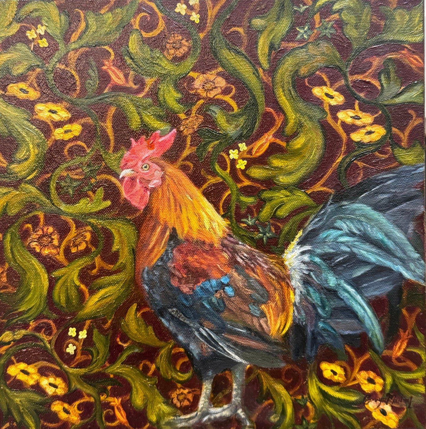"Cockerel" Oil Painting