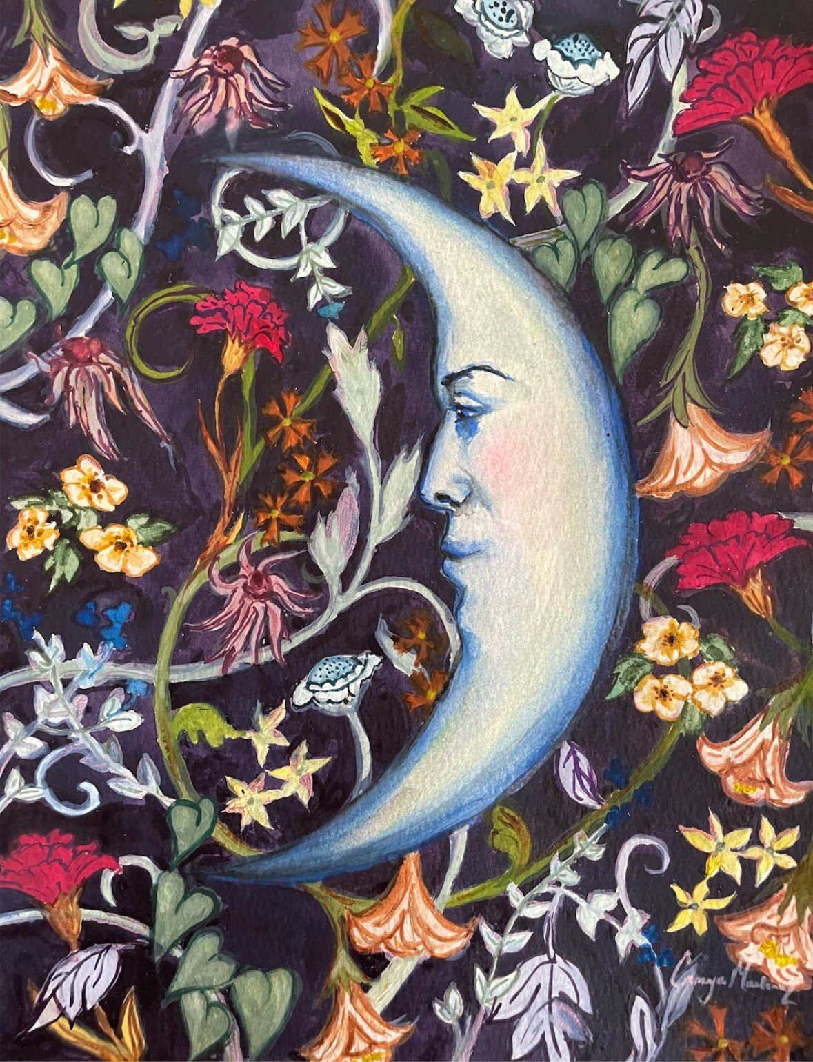 "Floral Moon" giclee print