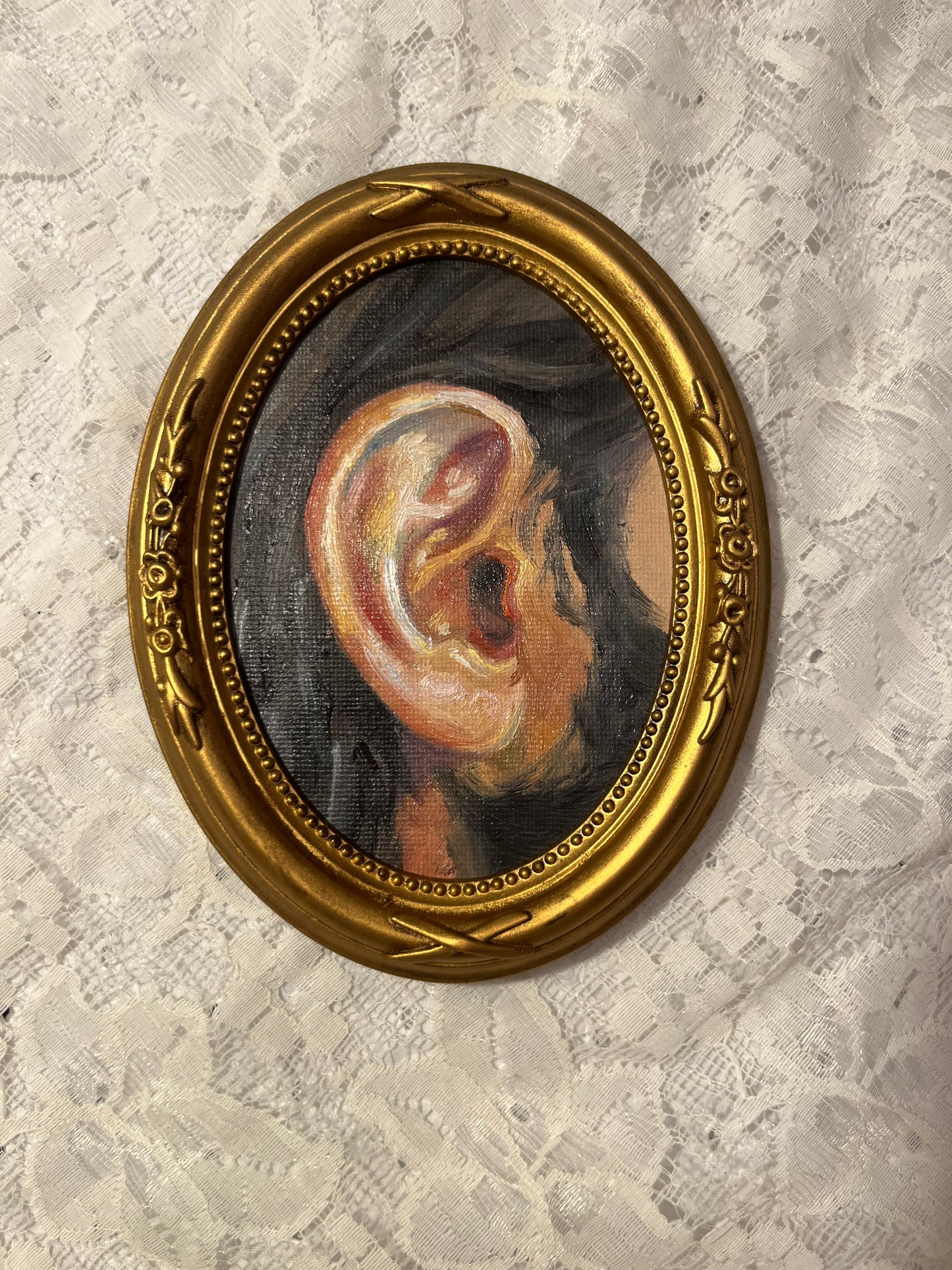 "Ear Study #2" 3.5"x5" Oil Painting
