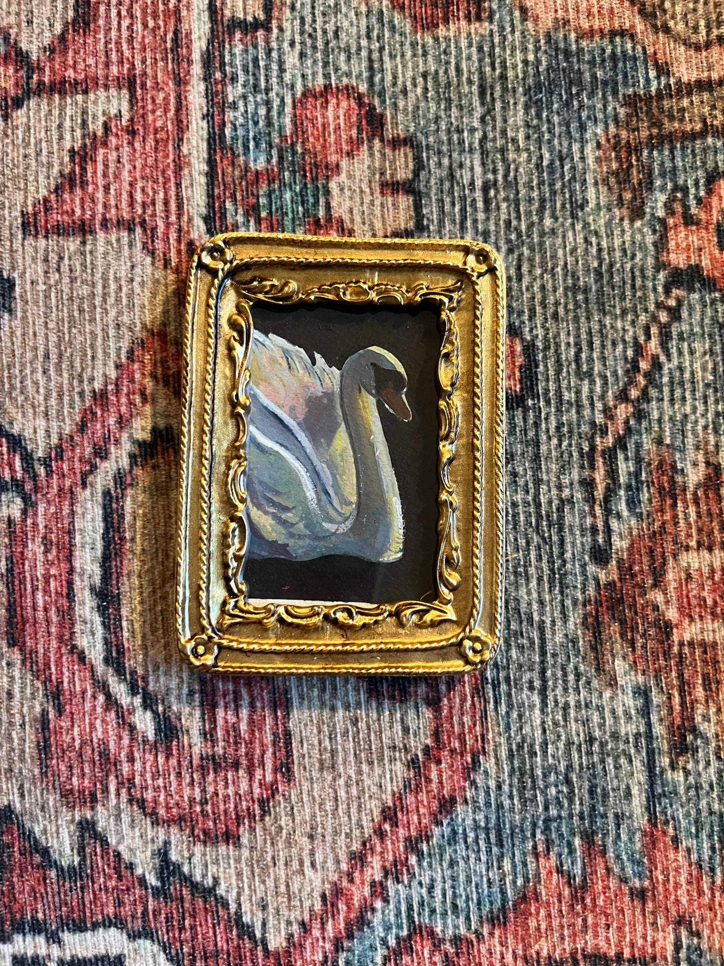 Mini White Swan Fridge Magnet