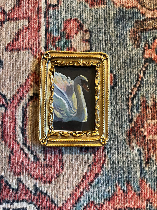Mini White Swan Fridge Magnet