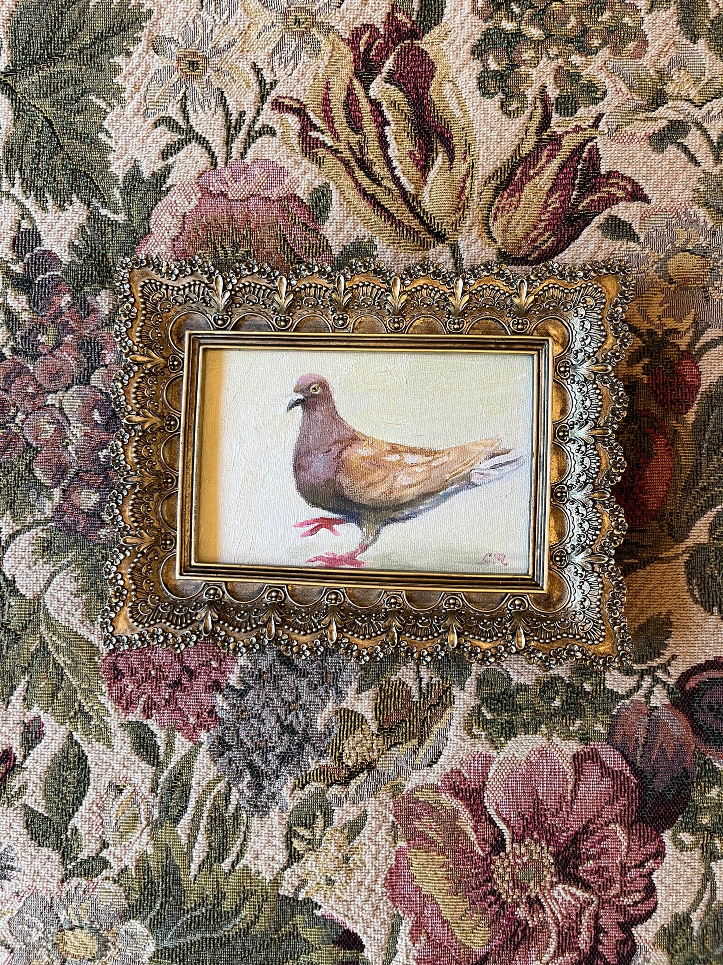 "Brown Pigeon Study" 4"x6" Oil Painting